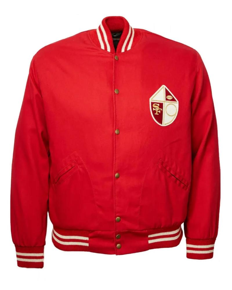 San Francisco 49ers Fleece Leather Jacket V10 On Sale - Tana Elegant