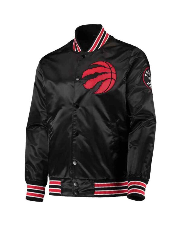 Black Toronto Raptors Jeff Hamilton Satin Jacket