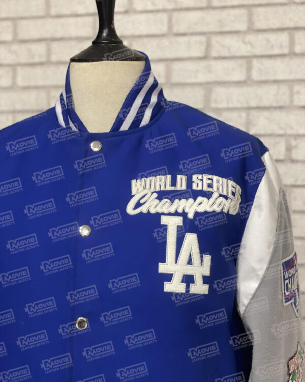 Dodgers G-III Sports by Carl Banks Royal/Gray Franchise Full-Snap Varsity Jacket