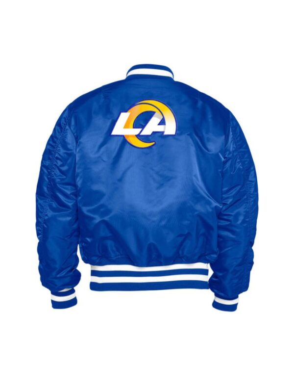 Los Angeles Rams X Alpha X New Era Ma-1 Bomber Blue Jacket
