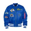 Los Angeles Rams X Alpha X New Era Ma-1 Bomber Blue Jacket