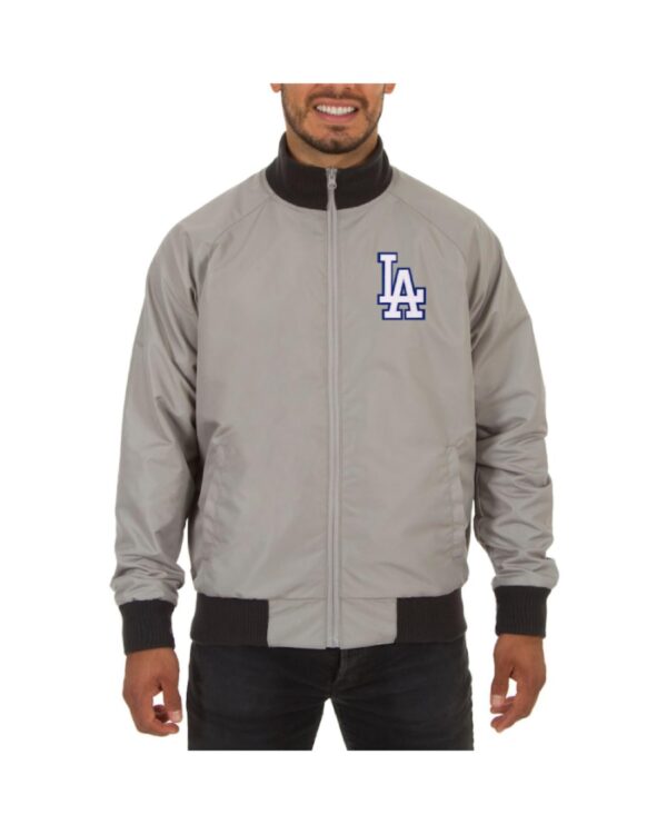 Los Angeles Dodgers JH Design Gray Reversible Track Jacket
