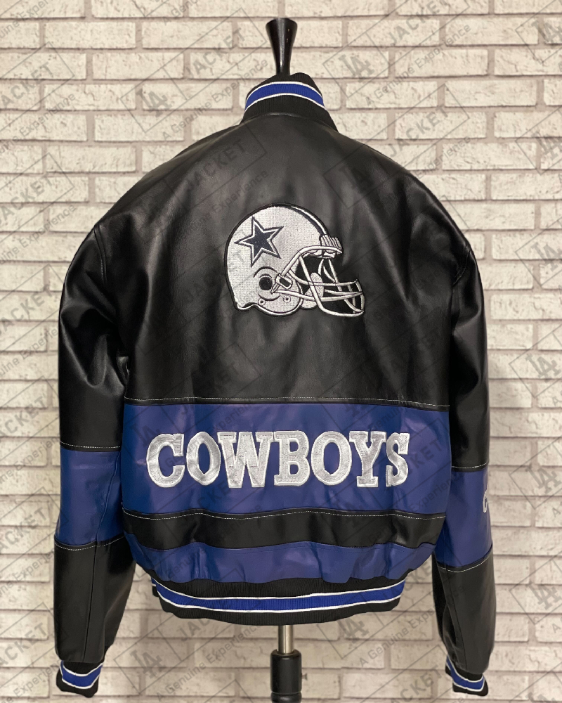 NFL Dallas Cowboys Black And Blue Leather Jacket | la jacket