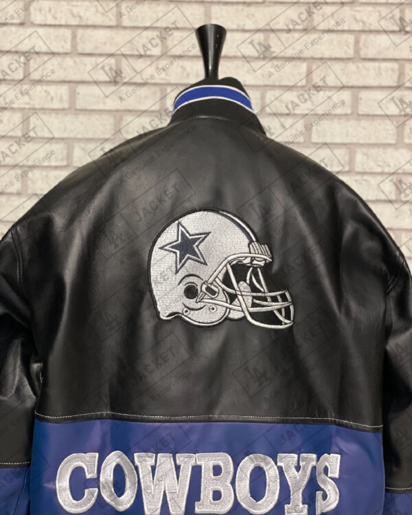 NFL Dallas Cowboys Black And Blue Leather Jacket