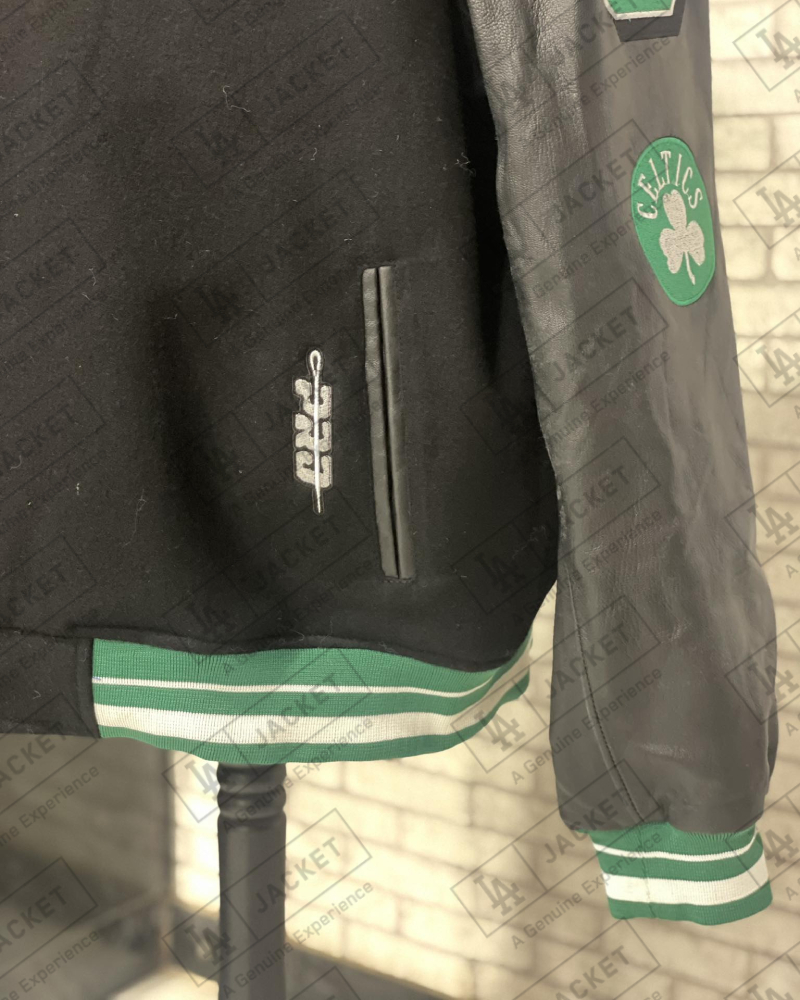 Pro Standard Boston Celtics Black and Green Varsity Jacket