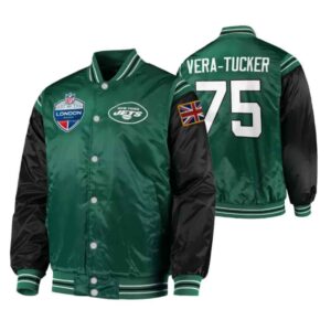 Alijah Vera-Tucker 75 New York Jets NFL Satin Jacket
