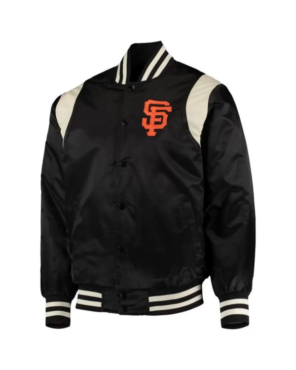 Black Cream San Francisco Giants MLB Satin Jacket