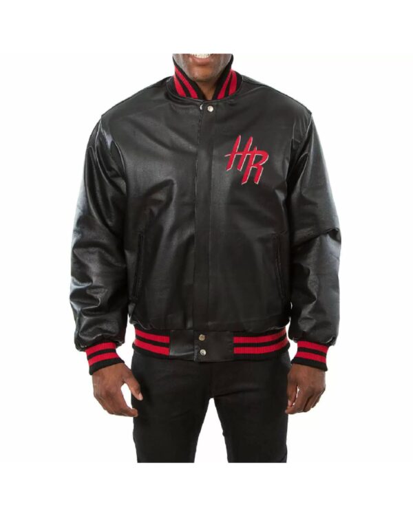 Black Houston Rockets Domestic Team Leather Jacket