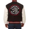 Black Jeff Hamilton Toronto Raptors Wool Leather Jacket