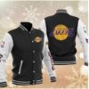 Black Los Angeles Lakers Varsity Baseball Jacket