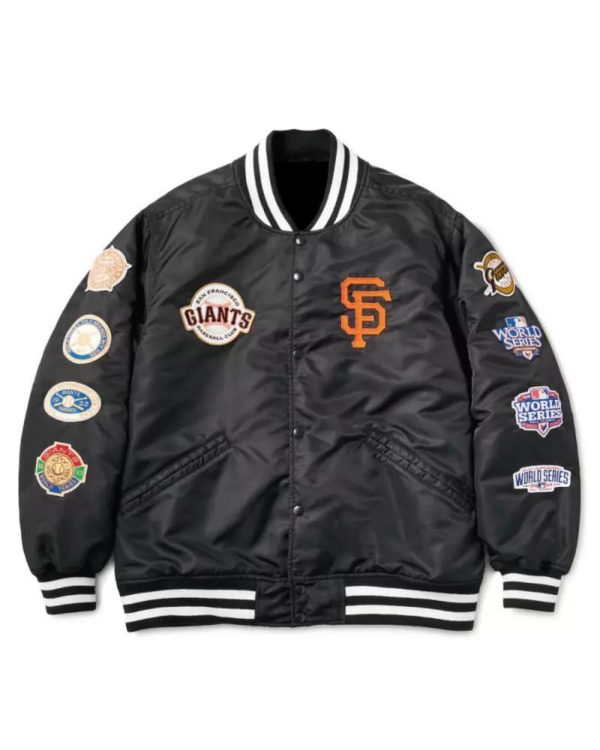 Black MLB San Francisco Giants Satin Jacket