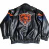 Black Navy NFL Chicago Bears Leather Jacket