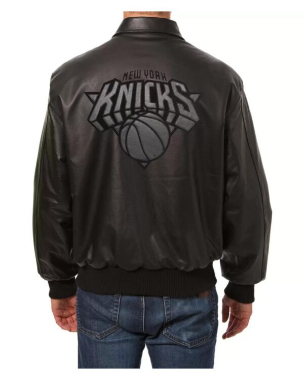 Black NBA New York Knicks Leather Jacket