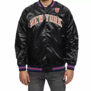 Black NBA New York Knicks Satin Jacket