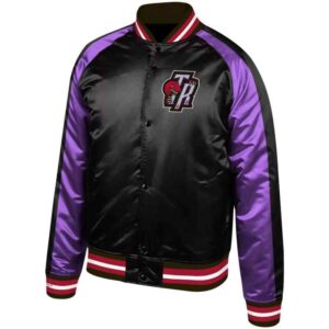 Black Purple Toronto Raptors Jeff Hamilton Satin Jacket