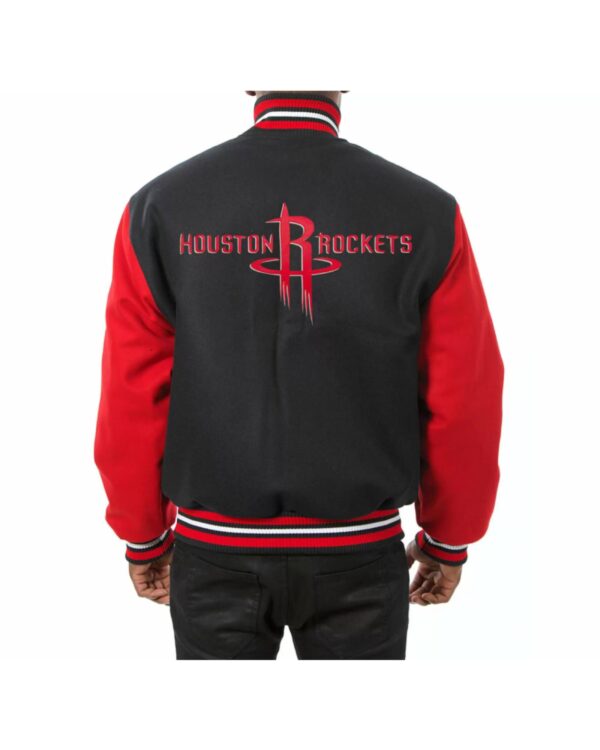 Black Red NBA Houston Rockets Varsity Jacket