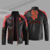 Black Red San Franciso Giants Block Leather Jacket