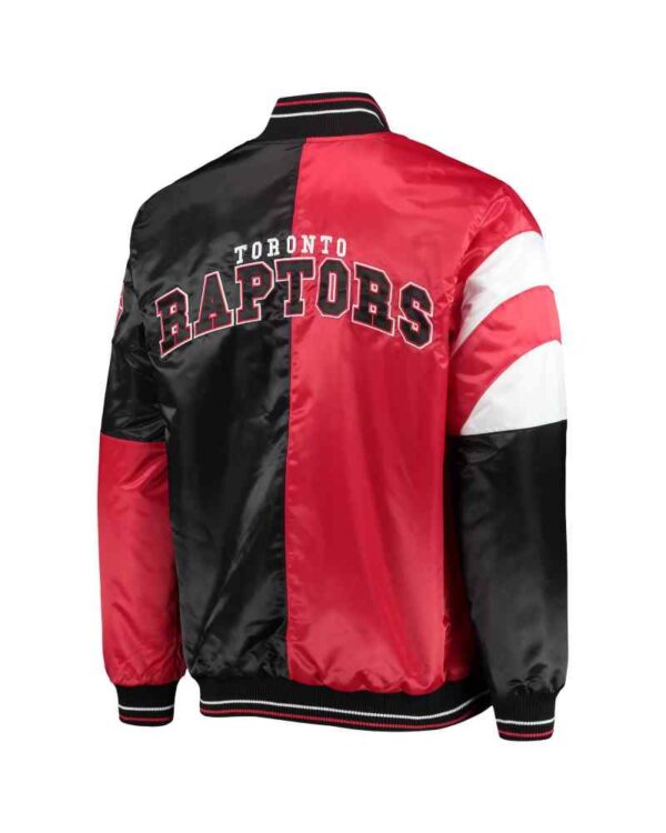 Black Red Toronto Raptors Jeff Hamilton Satin Jacket