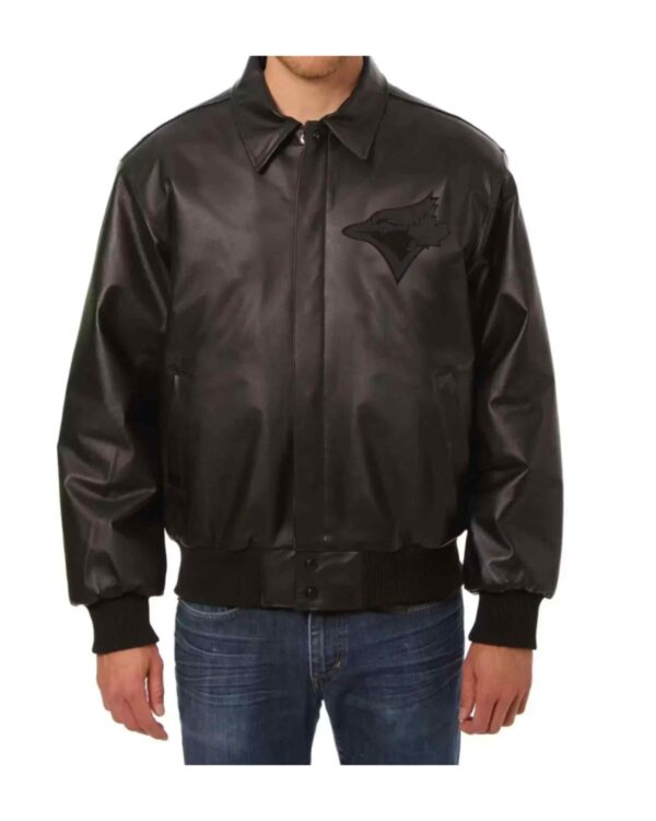 Black Toronto Blue Jays MLB Leather Jacket