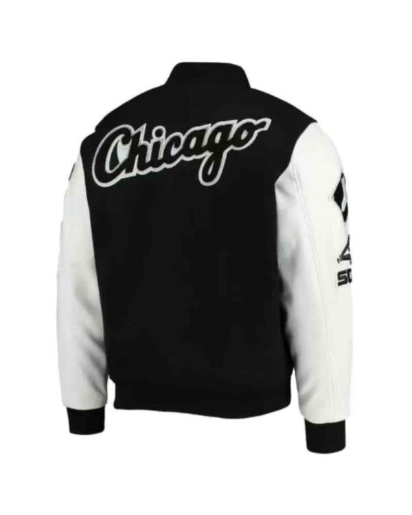 Black White MLB Chicago White Sox Varsity Jacket