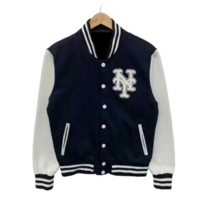 Black White New York Mets Varsity Jacket