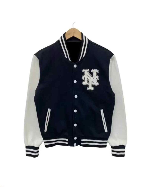 Black White New York Mets Varsity Jacket