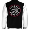 Black White Toronto Raptors Wool Leather Jacket