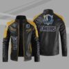 Black Yellow Dallas Mavericks Block Leather Jacket