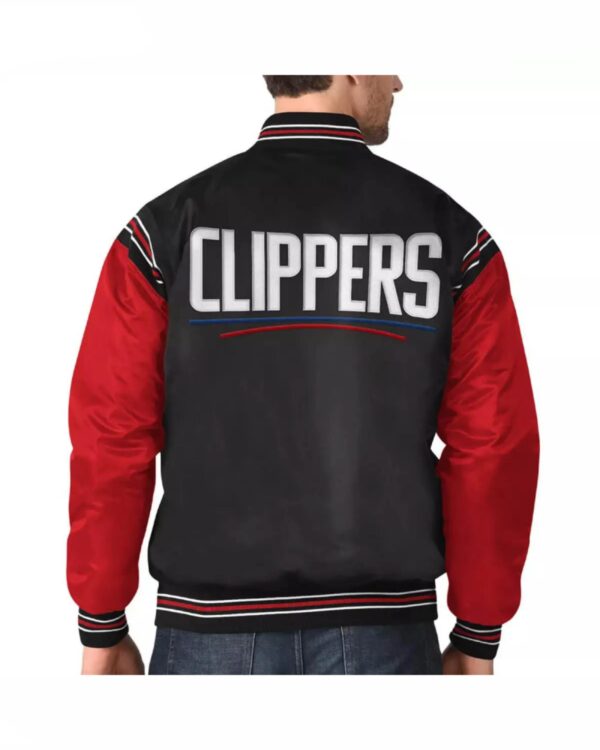 Black&Red Los Angeles Clippers Varsity Satin Jacket