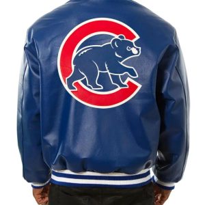 Blue MLB Jeff Hamilton Chicago Cubs Leather Jacket