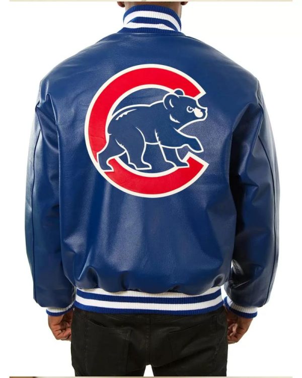 Blue MLB Jeff Hamilton Chicago Cubs Leather Jacket
