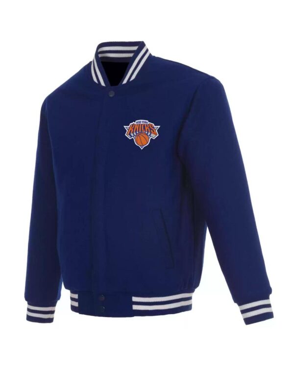 Blue NBA Jeff Hamilton New York Knicks Varsity Jacket