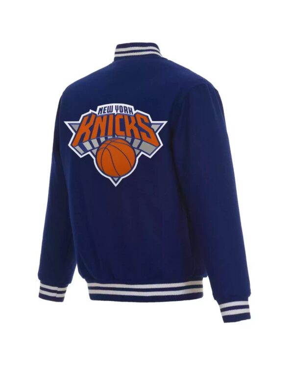 Blue NBA Jeff Hamilton New York Knicks Varsity Jacket