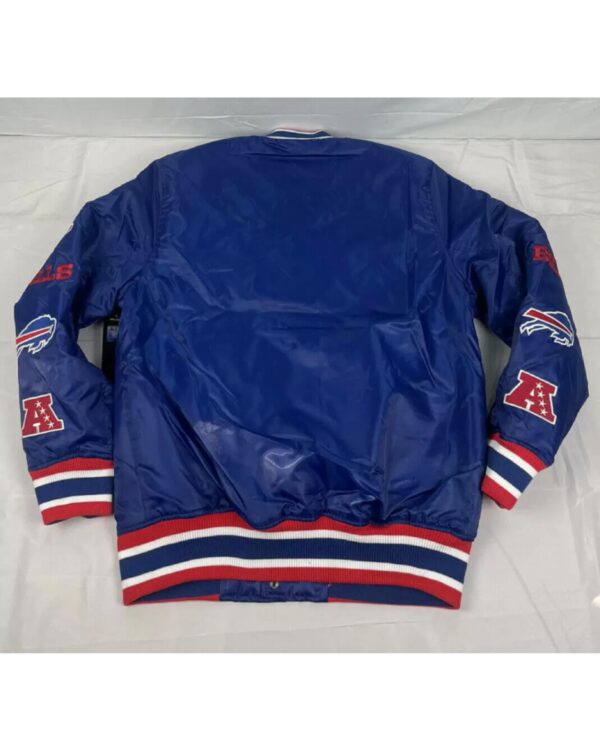 Blue NFL Team Buffalo Bills Baseball Satin Varsity Jacket