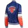 Blue Orange NBA New York Knicks Victory Satin Jacket