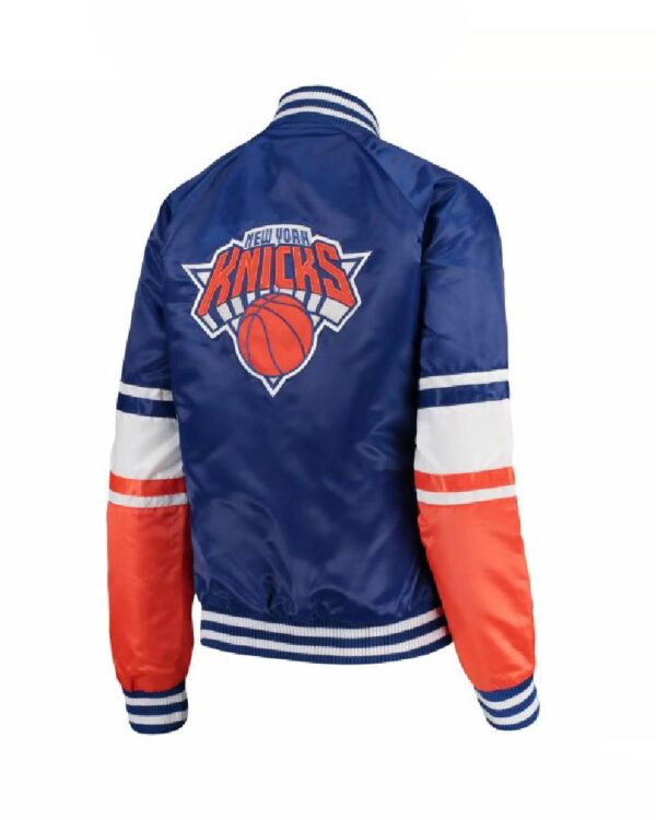 Blue Orange NBA New York Knicks Victory Satin Jacket