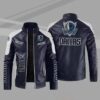 Blue White Dallas Mavericks Block Leather Jacket