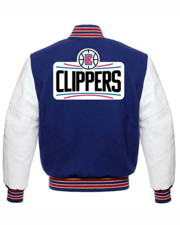Blue White NBA Los Angeles Clippers Varsity Jacket