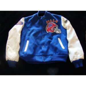 Blue White Vintage NFL Buffalo Bills Varsity Jacket