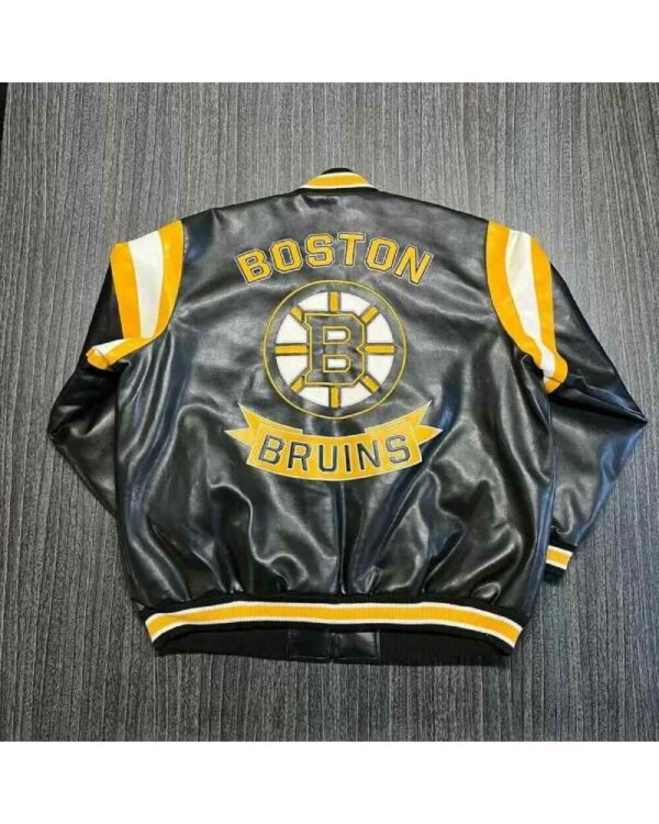 NHL Boston Bruins Hockey Black Leather Jacket
