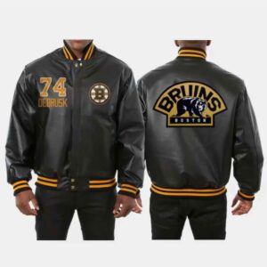 Boston Bruins Jake DeBrusk NHL Black Leather Jacket