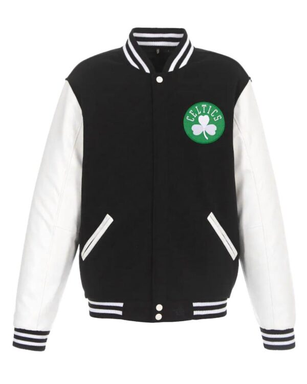 Boston Celtics Varsity Black and White Jacket