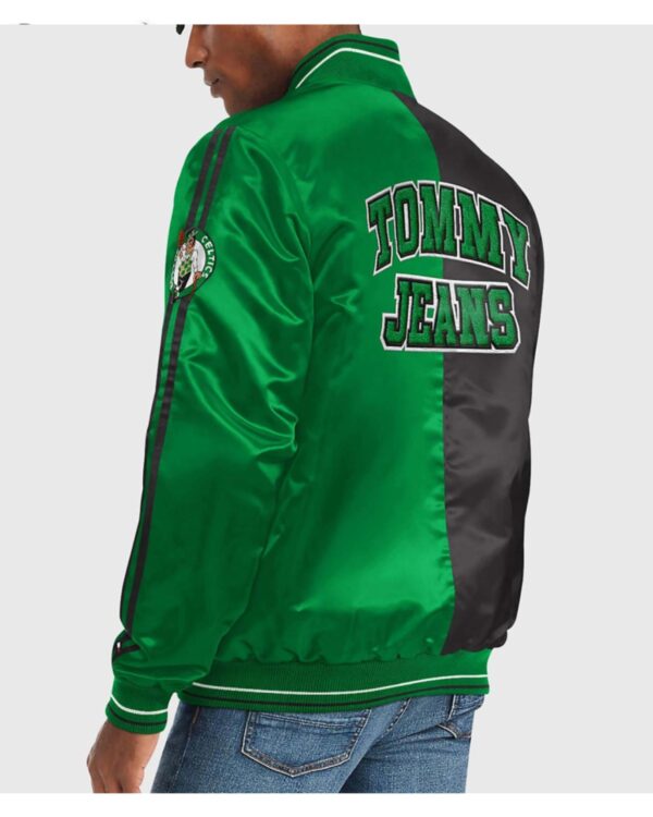 Boston Celtics Green and Black Varsity Satin Jacket
