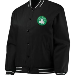 Black Boston Celtics Poly Twill Jacket