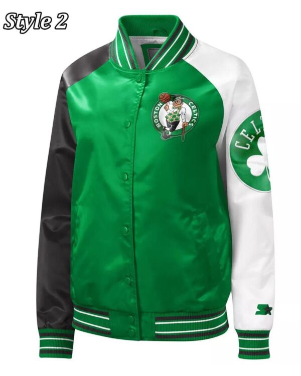 Boston Celtics Reliever Kelly Green/Black Varsity Satin Jacket