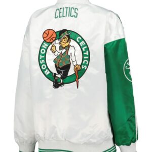 Boston Celtics Split Color block Kelly Green/White Jacket