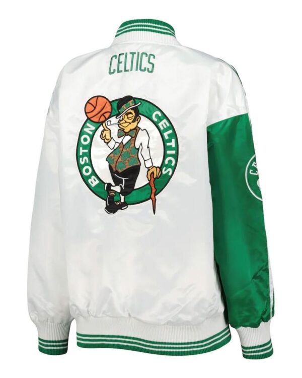 Boston Celtics Split Color block Kelly Green/White Jacket
