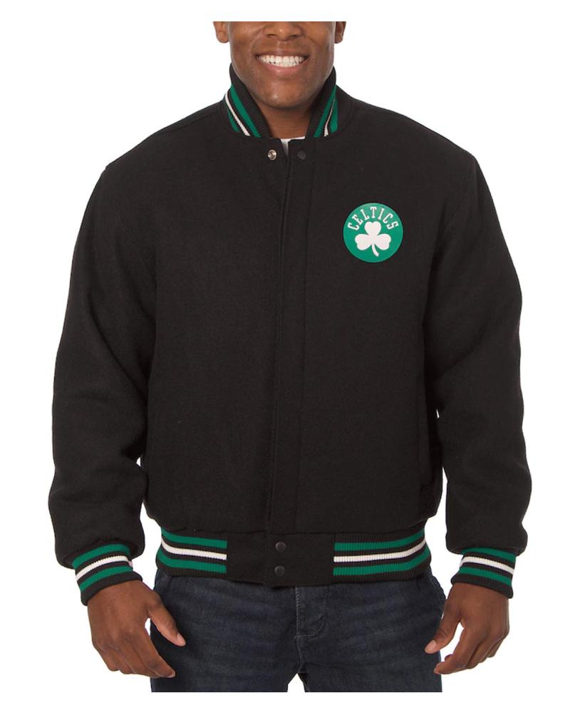 Boston Celtics Mash Up Finals Champions Black Varsity Jacket