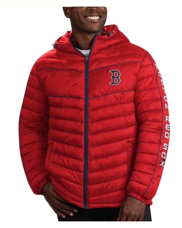 Boston Red Sox Splitter Soft Down Touch Red Puffer Jacket