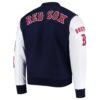 Boston Red Sox Logo Navy/White Varsity Wool/Leather Full-Zip Jacket
